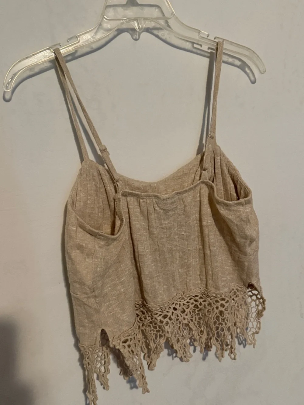 rue21 Beige Crochet Lace Trim Cami Top – Boho Coquette Tank 🤍 - Picture 4 of 4